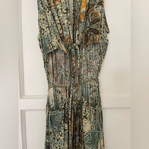 Zara printed cut out midi dress